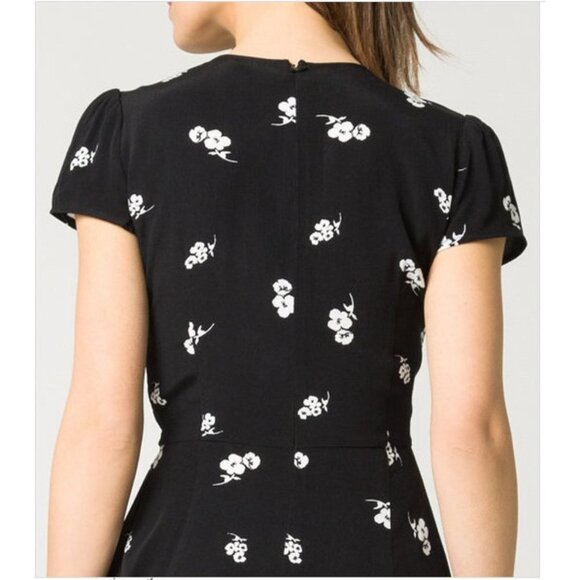 Women Le Chateau Floral Print Viscose Crêpe Faux Wrap Dress XXL - Picture 4 of 5